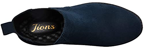 Image of JIONS Men Chelsea Slip On Suede Boots Lightweight Leather Casual Dress Ankle Shoes (Blue 39 /7 M US)