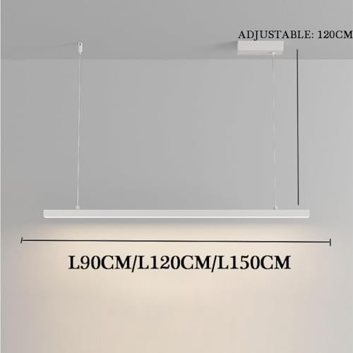 Lustre LED moderne noir 120 cm à intensité variable pour salon - 8