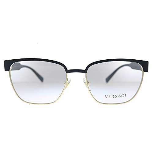Versace Ve 1264 1436_5 Matte Black Gold Metal Oval Eyeglasses 54Mm #TOP1