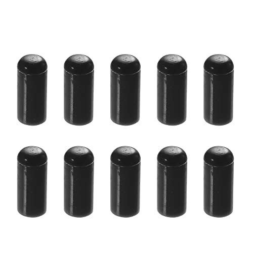 X AUTOHAUX 10uds Silicona Manguera Tapa Admisión Vacío Manguera Tubo Extremo Enchufe para Coche Negro 4 mm/0,16'