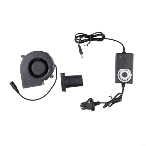 LVYXON for TURBO Blower Fan with Long Power Adapter, for Cooling and Ventilation, Cooling Centrifugal Air Blower Fan for BBQ Inflatables Fireplace(UK)