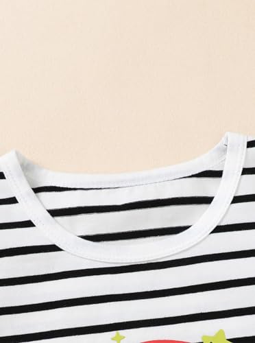 Image of Girls' Summer Shirts Cute Tops Ruffle Sleeve Crew Neck Casual Tees