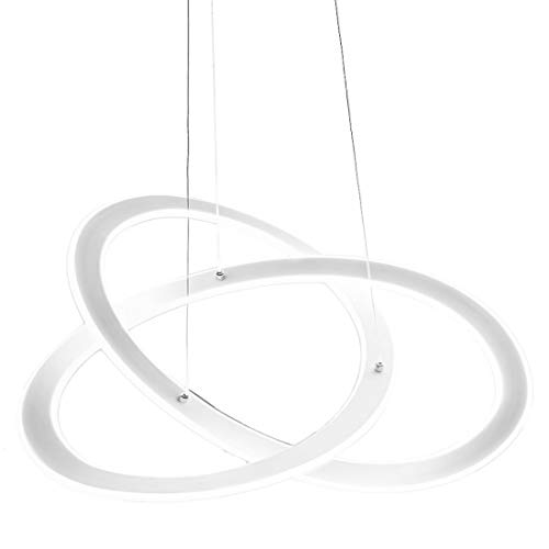 Lustre LED Gea Lumière Yara Sg en aluminium blanc 50W