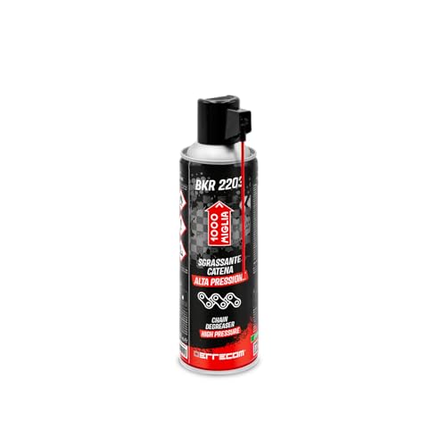 ERRECOM 1000 Miglia BKR 2203 Spray Dégraissant pour Chaîne Moto Haute Pression et Séchage Rapide, Bouteille Aérosol de 500 ML