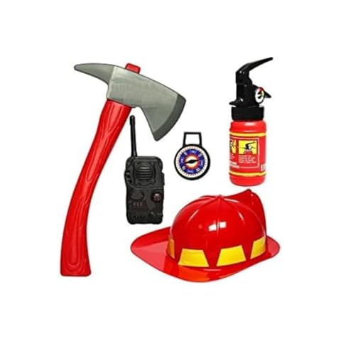 EBTOYS Fireman Role Play Costume Halloween Christmas Fireman Dress Up Set & Fire Fighter Toys Kits,5pcs Cover