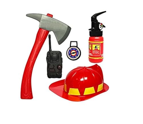 EBTOYS Fireman Role Play Costume Halloween Christmas Fireman Dress Up Set & Fire Fighter Toys Kits,5pcs