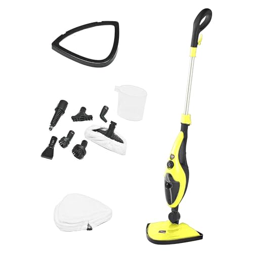 10 in 1 1500W Neo Hot Steam Mop Cleaner Floor Carpet Window Washer Hand Steamer with Mop Pad (Yellow)