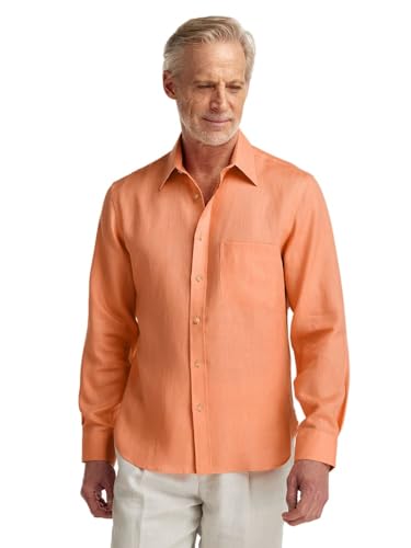 Paul Fredrick Men's Slim Fit Linen Solid Casual Shirt2