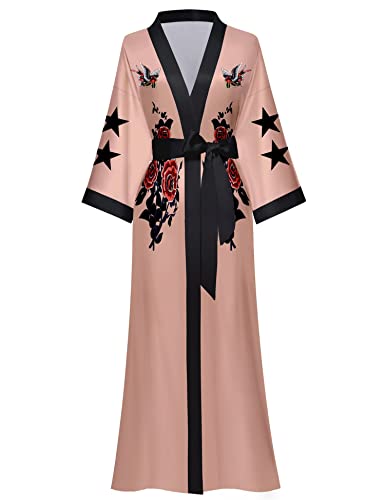 Horezsie Women's Long Silk Robes Long Satin Robes Long Kimono