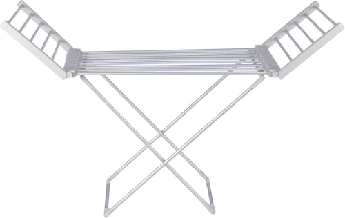 Homefront Heated Clothes Airer Dryer Rack Rail, 220W, Ready Assembled (No Tools Required, Clip And Use) Indoor Portable Free Standing Energy Efficient, Lightweight Aluminium (Silver) - Image 2