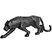 Produktbild WYSBAOSHU Kreative Abstrakte Panther Skulptur Harz Geometrische Leopard Statue Wildlife Handwerk Dekoration Geschenk (Schwarzer Panther)