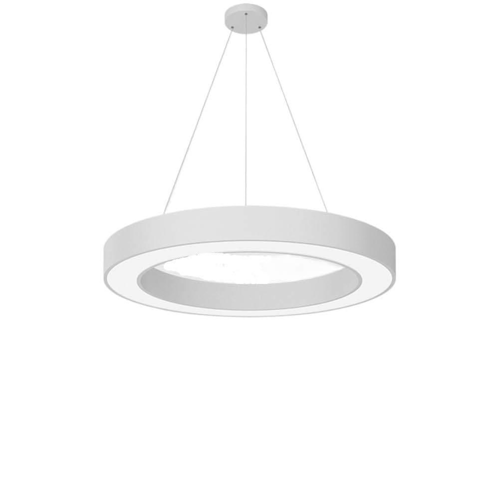 SYAXVOM Modern Industrial Style Adjustable Hanging Lamps Acrylic Lampshade Pendant Light Fixtures Wrought Iron Lamp Body Chandelier for Living Room(White)