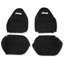 RED ROCK Jeep Licensed by TruShield Neoprene Front and Rear Seat Covers; Black Compatible for 13-18 Jeep Wrangler JK 2-Door