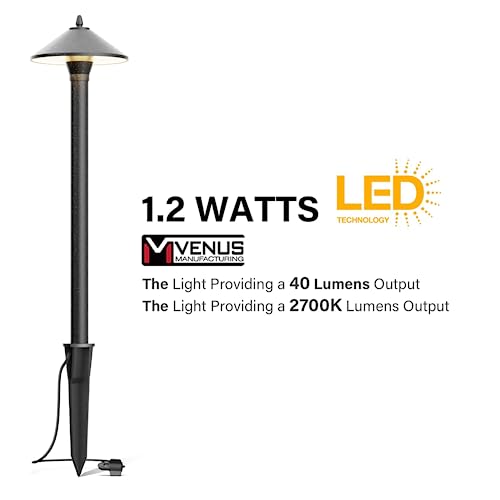Venus Manufacturing Low Voltage Led Pathway Lights 1.2W Outdoor Landscape Lighting 6 Pack 40 Lumen Landscape Path Lights 2700K For Lawn Patio Yard Walkway Driveway Pathway Garden #TOP1