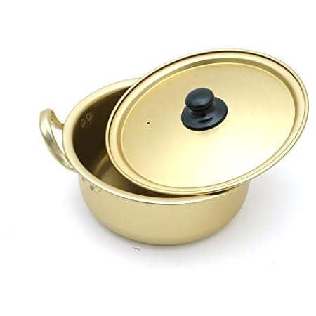 Amazon 両手鍋 韓国 ラーメン鍋 cm アルミ鍋 ゴールド 食器 金 鍋蓋付 ガス火専用 両手鍋 オンライン通販