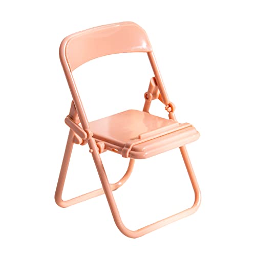 スマホスタンド ミニ椅子 携帯スタンド ミニチュア型 折り畳み式 軽量 カワイイ スマホ立て スマホ置き 卓上 携帯電話ホルダー 小物飾りメモ立て スマホ台 手元撮影 ミニサイズ 折りたたみ式スマホホルダー 滑り止め コンパクト (ピンク)