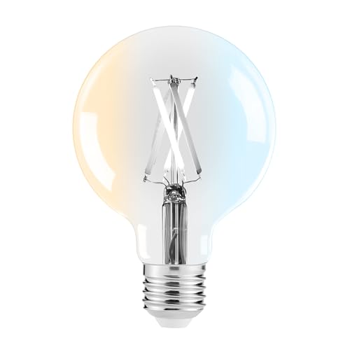 SYLVANIA Smart LED E27 | Warmweiß - Tageslichtweiß 2000K-6500K | 806lm - 60W Ersatz | dimmbare Glühbirne E27 | Kugelform | Leuchtmittel mit Fernbedienung, App, Alexa, Siri steuerbar