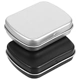 STOBAZA 2 Stück Tragbare Aquarellkasten aus Robustem Eisen Watercolor Palette Box mit Fächern Leichtes Aufbewahrungs Mischset für Unterwegs Vielseitig für Wasserfarben und Kleine