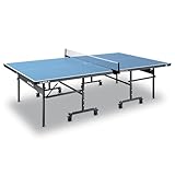 JOOLA 11134 Tischtennisplatte Outdoor Rally-Profi Tischtennistisch 6 MM Aluminium-Verbundoberfläche Wetterfest-Klappbares Untergestell-Schneller Aufbau, Blau, 274 x 152,5 x 76 cm