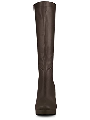 Allegra K Women's Chunky Heel Round Toe Platform Knee High Boots3
