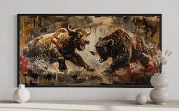 Impression sur toile ours taureau TONGYINLI grand format graffiti abstrait