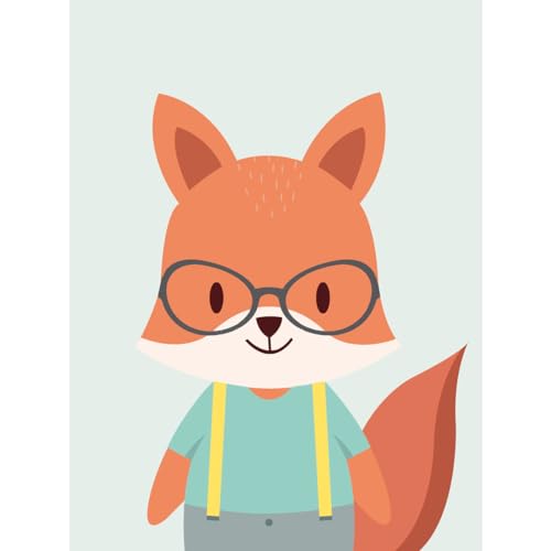 Renard en crochet mural déco enfant 30x42 cm Crochetts