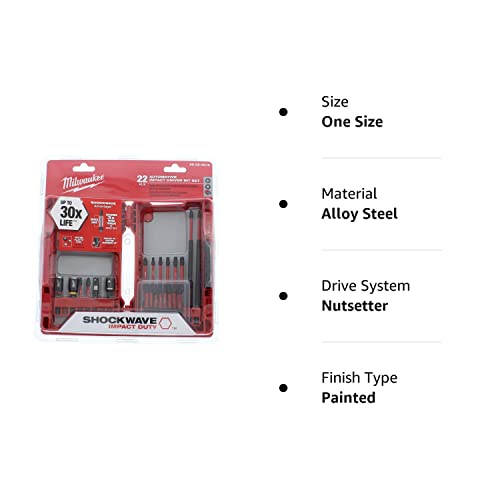 Milwaukee 48-32-4016 Automotive Shockwave Kit 22 Piece Automotive Impact Driver Bit Set #TOP2