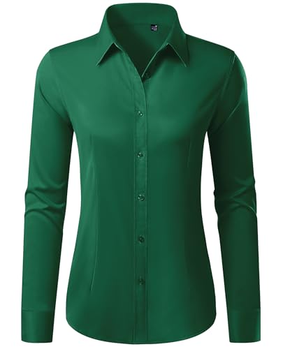 Gleeivy Button Down Shirts for Women Stain Cotton Long Sleeve