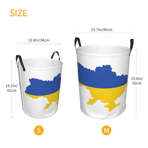 Panier à linge haut imprimé drapeau Ukraine pour rangement chambre
