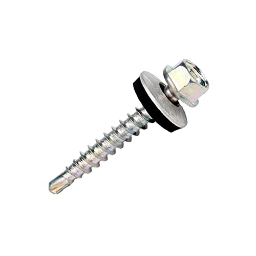 Trapezblechschrauben | Wellblechschrauben | Pfannenblechschrauben | Holzschrauben | Material verzinkt | 4,8 x 35 mm E14 | Farbe Blank Cover