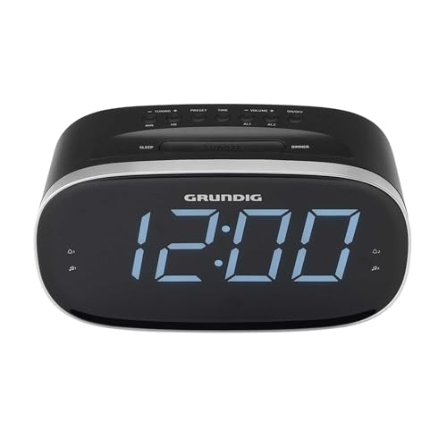 GRUNDIG Sonoclock 3100 budzik z funkcją radia, tuner FM, funkcja budzika, funkcja zasypiania, funkcja drzemki, sygnał alarmowy, wyświetlacz LED, czarny