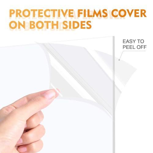 Image of 6 Pack of PET /Plexiglass Sheets 24x36-0.04 inch Clear Plastic Sheet Panels for Picture Frame, Sign Blank, DIY and Crafts Project