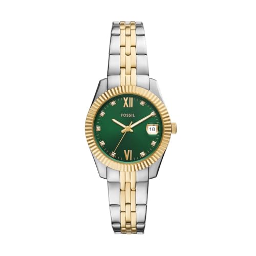 Fossil Scarlette - Reloj de acero inoxidable de dos tonos con tres manecillas para mujer, Bitono