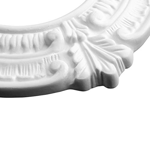 Recessed Ceiling Fan Spot Light Trim White Urethane Decorative Ceiling Medallion 4" Id X 8" Od Light Rosette Water Resistant Lightweight Ceiling Moulding Renovators Supply Manufacturing Pack Of 3 #TOP4