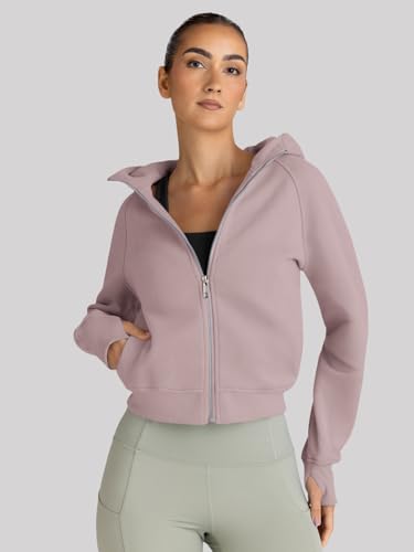 Image of Trendy Queen Womens Zip Up Hoodies Cropped Jackets Fall Clothes 2026