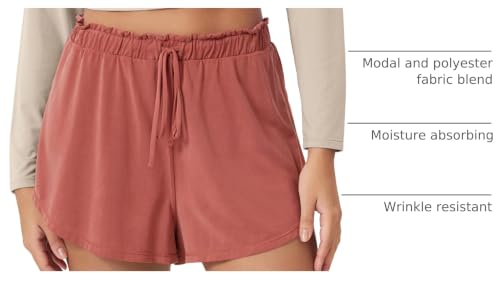 Image of ODODOS Modal Soft Lounge Shorts for Women Drawstring High Waist Casual Sleepwear Lightweight Cozy Pajama Bottom