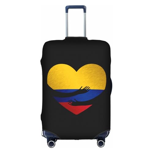 Travel Luggage Cover Colombia Colombians Flag Heart Fashion Washable Baggage Suitcase Protector Fit For Luggage Small