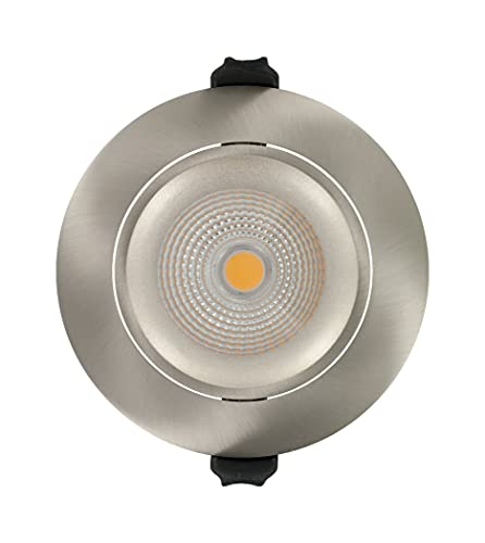 Integral LED 92MM C/Out 430Lm 6W 3000K 36° Beam Angle Fire Rated Tiltable Downlight - Satin Nickel - Image 4