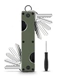 Gugxiom Metal Key Organizer, Compact Key Holder for Men & Women, Holds Up to 12 Keys - Mini Key Organizer (Army Green)