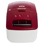 Brother QL-600R Label Maker, USB 2.0, Address Label Printer, Desktop, Up to 62mm Wide Labels, UK Plug