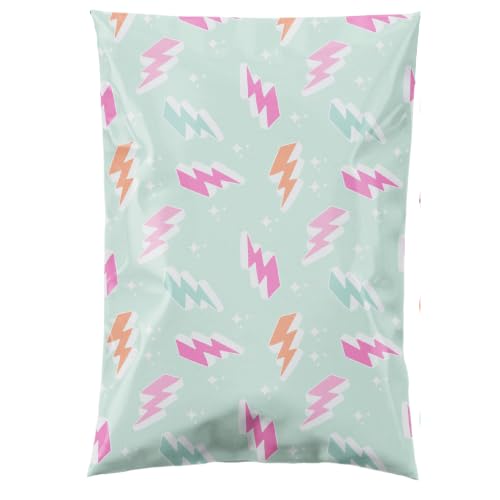 Pretty Package Store Poly Mailers 6x9, Lightning Bolt, 100 Pack