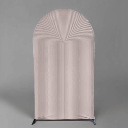 HUAYI Flesh Pink Ripples Pattern Arch Backdrop Cover for Birthday Party Wedding Baby Shower Decorations Chiara Backdrops Arched Wall Frame Stands Covers Props GP-459 4ft * 7ft by HUAYI - Image 2
