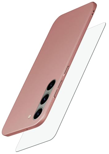 Samsung S23 Plus coque rose mat moex avec 2 verres blindés