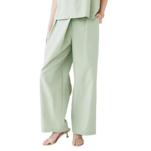 [アンタイトル] フルレングスパンツ 【セットアップ可能】 フロントラップ ワイドパンツ 15362410 レディース ミントグリーン(021) 42(2L)