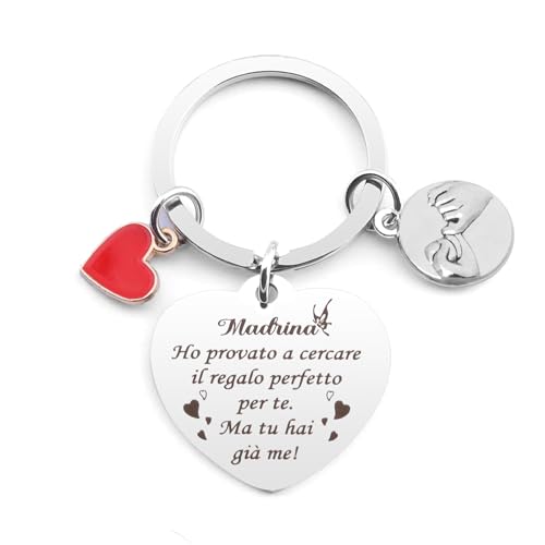 QONCV Regali San Valentino, Regalo Madrina, Portachiavi Madrina, Regalo per Mamma, Regali natale mamma, Idee regalo per mamma compleanno, Regali Per Mamma Natale, Idee Regalo Pasqua