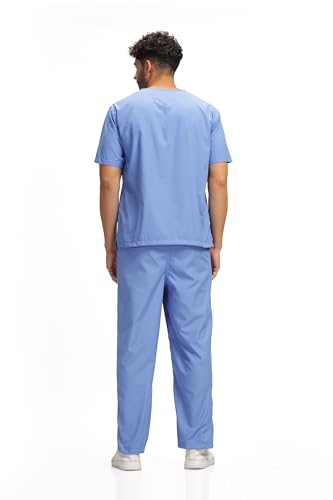 KNYA Active Men's 5-Pocket New Gen Scrubsuit V Neck Flexibile & Comfortable Top & Bottom Easily Accessible Pockets Uniform for Doctors
