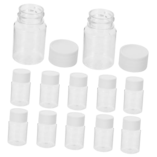 AUTSUPPL 12 piezas Botellas Vacías de Viaje con Tapa Frascos Rellenables Transparentes para Medicinas Diseño Prueba de Fugas para Portátil Diario y Viajes