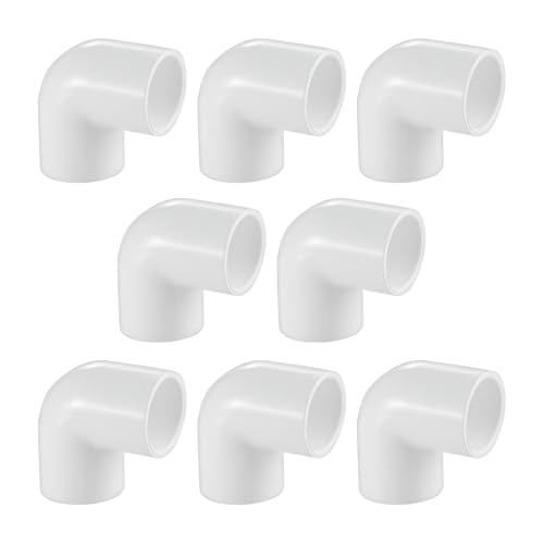 LESSO 8Pack 1/2" 90 Degree PVC Elbow Fittings, 2-Way Right Angle