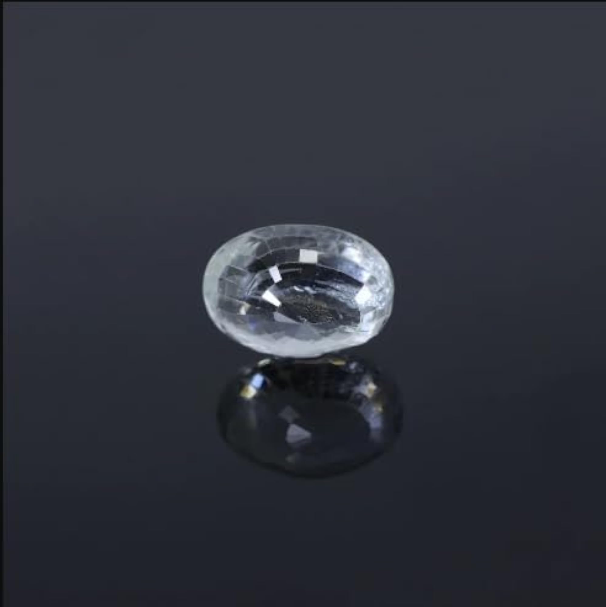 White Sapphire Stone Certified 5.05 Carat Necklace, Gift