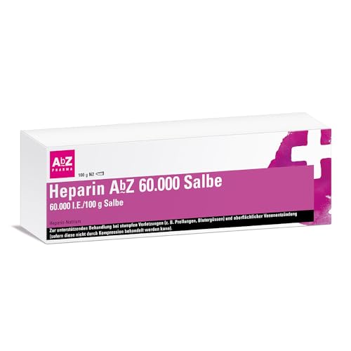 Heparin AbZ 60.000 Salbe: Zur unterstützenden Behandlung bei akuten Schwellungszuständen nach Prellungen oder Blutergüssen sowie bei einer oberflächlichen Venenentzündung 100 g